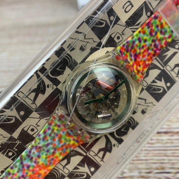 Swatch Access 1996 Quartz Watch Multicolor Swiss Made New Battery w/ Case